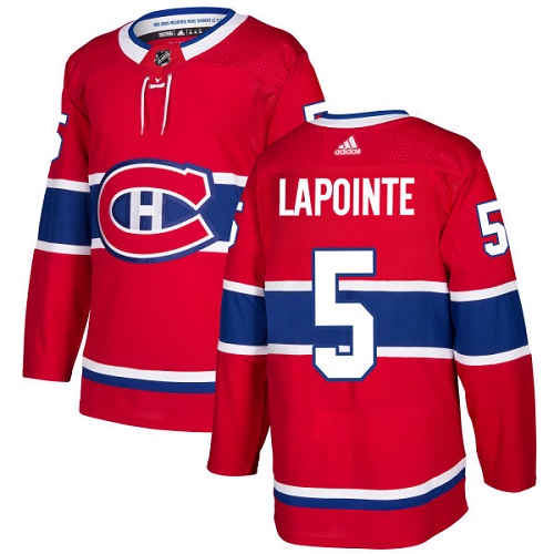 Adidas Canadiens #5 Guy Lapointe Red Home Authentic Stitched NHL Jersey